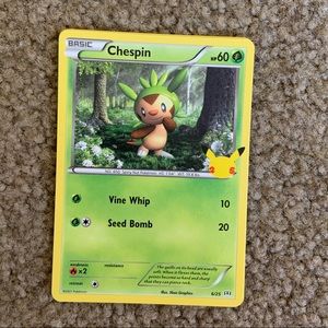 Pokémon 25th Anniversary Chespin Card